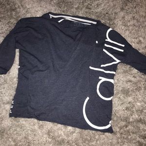 CALVIN KELIN half sleeve navy blue shirt